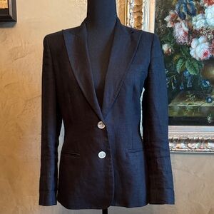 Elegant Black Linen Women's Blazer